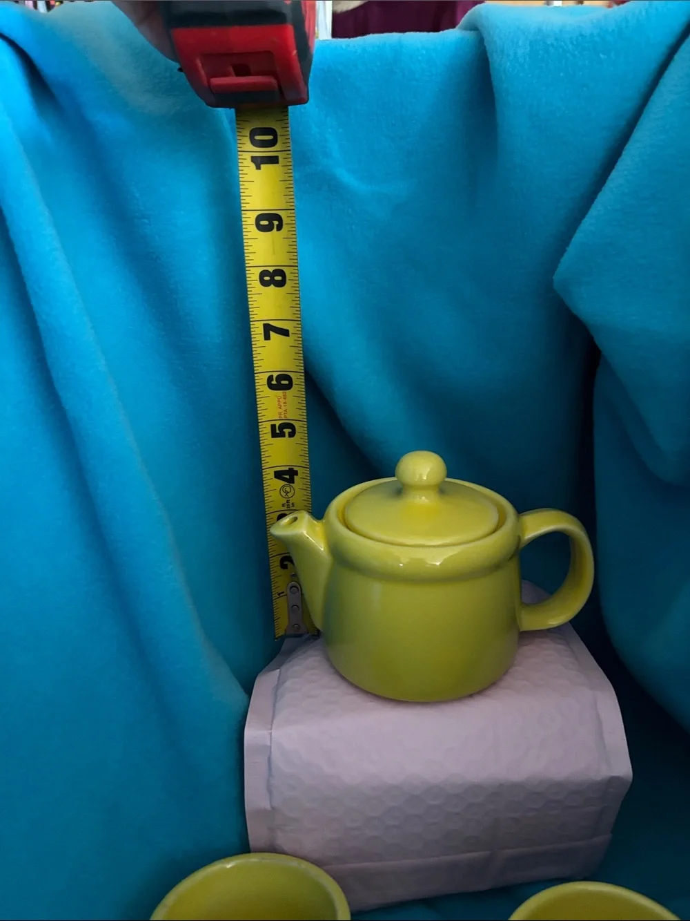 Mccoy Yellow Ceramic Teapot and Two Cups Set
